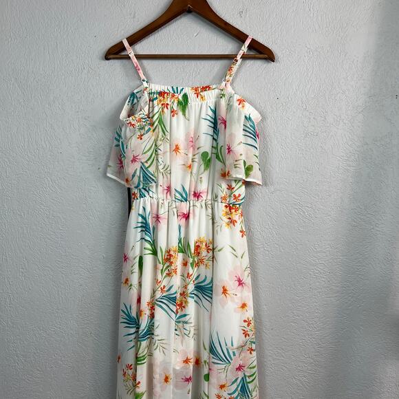 NEW! As U Wish Floral Elastic Waist Dress Off Shoulder - M - Picture 4 of 7